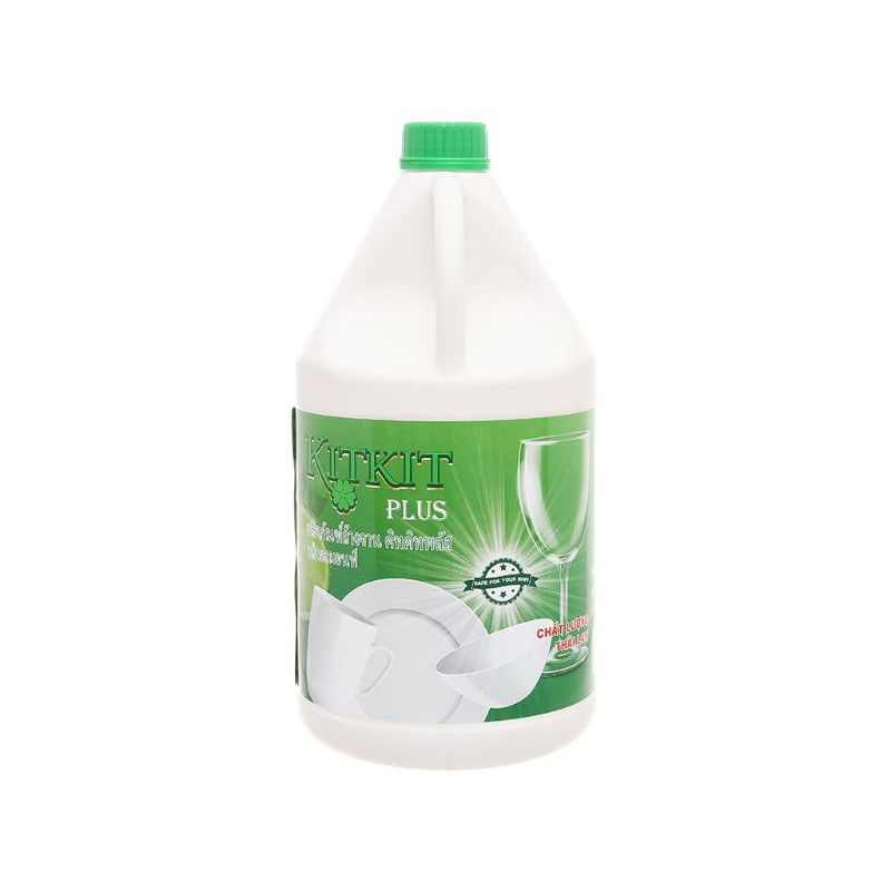 Nước rửa chén KitKit Plus hương trà xanh & chanh chai 3.5 lít