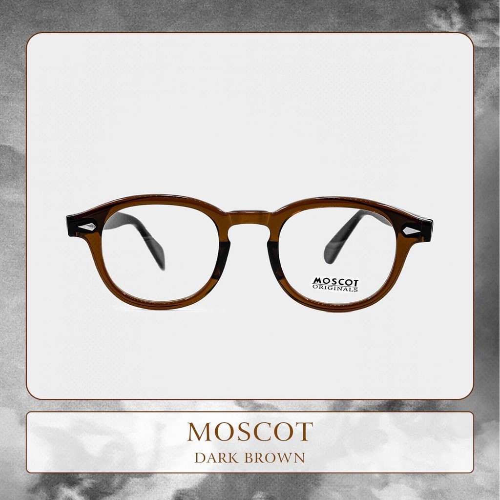 Gọng kính tròn MOSCOT phong cách cổ điển với chất liệu acetate cao cấp lens giả cận chống tia UV400