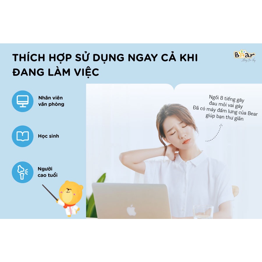 Máy Massage Cổ Vai Gáy, Máy Đấm Lưng BEAR AMQ-A01X1  - Bảo Hành 18 Tháng