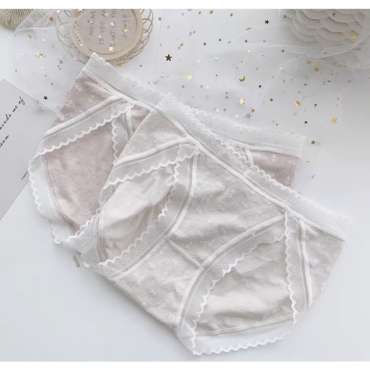 Quần lót nữ cotton mix viền ren họa tiết sexy quyến rũ, siêu thấm hút màu sắc tươi sáng Missie Q02