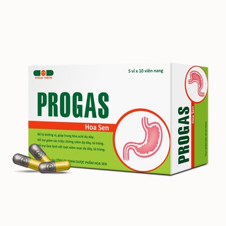 [Freeship extra] PROGAS Hoa Sen - Dùng cho người bị viêm loét dạ dày, tá tràng (Hộp 5 vỉ x 10 viên nang)
