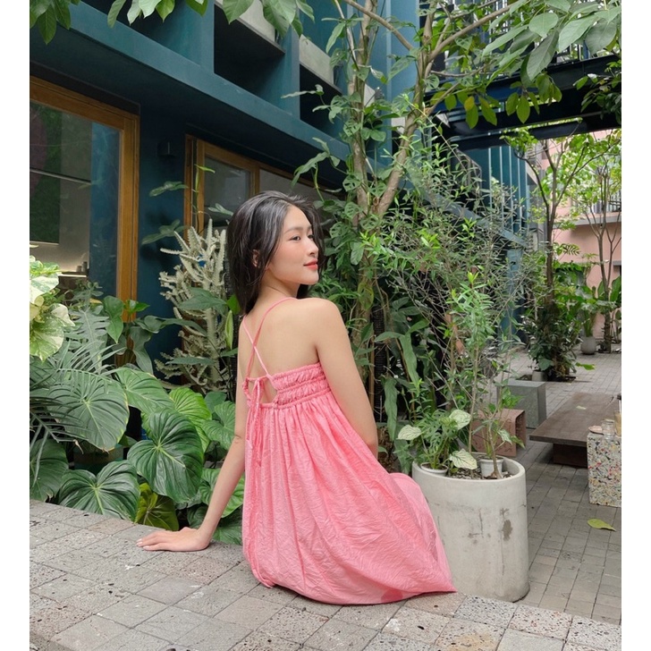 Đầm 2 dây màu pastel ngọt ngào