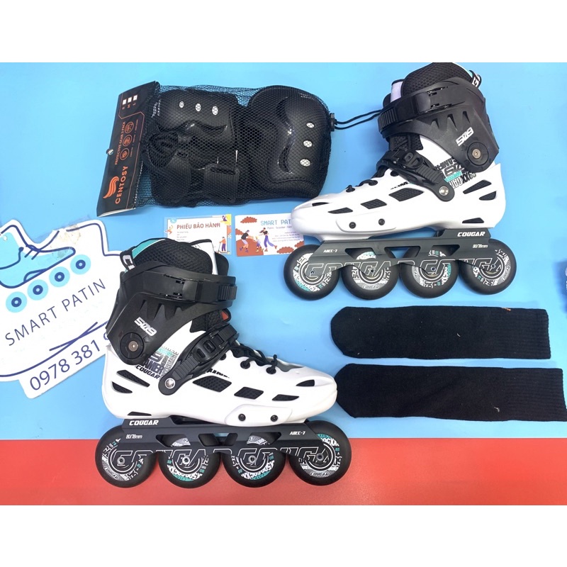 Giày Patin Cougar 509 màu trắng thời thượng, cao cấp