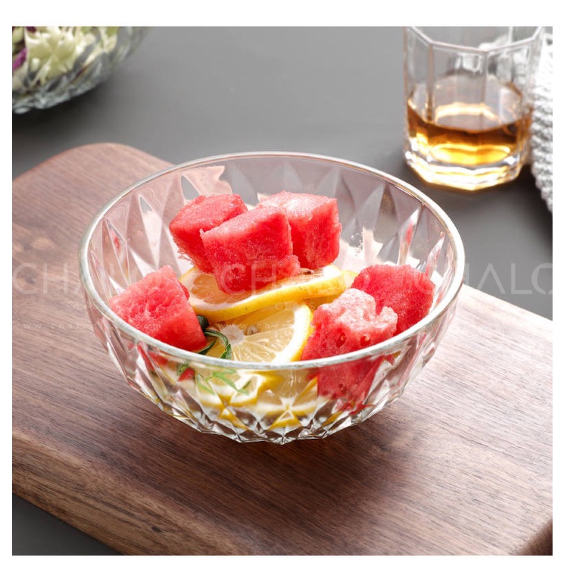 Tô thuỷ tinh Salad Ocean Diamond Bowl  – 12.6 ~ 20cm – 0123 &amp; 0124