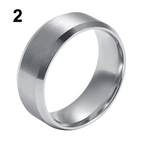 Nhẫn đám cuới bạc titanium thời trang cho nam, nữ 8mm