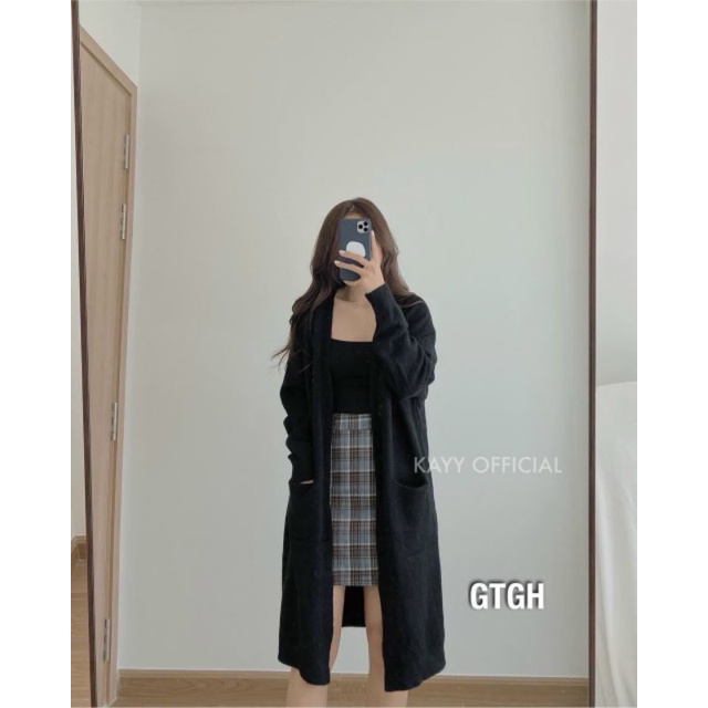 Áo khoác cadigan len trơn hàng QCL1