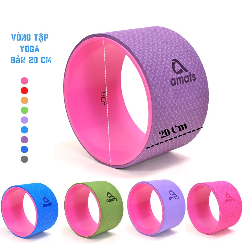 Vòng tập yoga Bản rộng 20cm,Đường kính 33cm bọc TPE êm ái chống trơn trượt ,khung nhựa ABS chịu lực 200kg