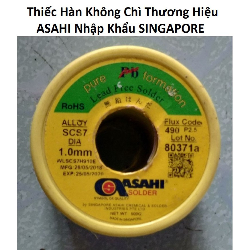 Thiếc Hàn Không Chì Thương Hiệu ASAHI Nhập Khẩu SINGAPORE [ Tặng ngay thêm 5 mét khi chỉ mua từ 30 mét ]