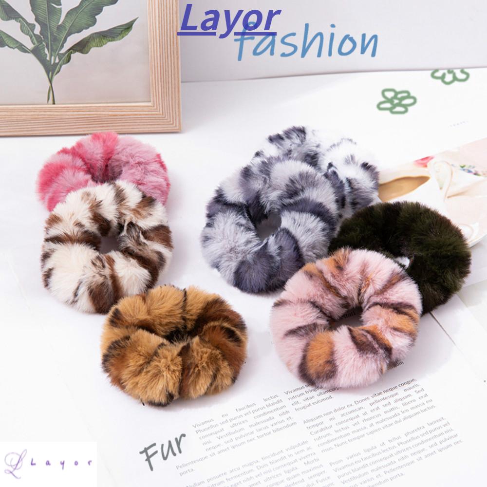 Dây Buộc Tóc Phối Lông Xù 19 Màu Tùy Chọn