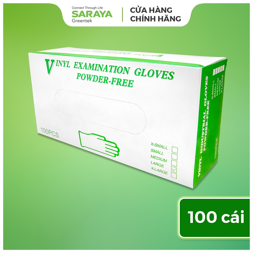 Găng Tay VINYL KHÔNG BỘT Dùng Trong Thực Phẩm, Vệ Sinh (Powder free Vinyl glove) - 100 CHIẾC/HỘP