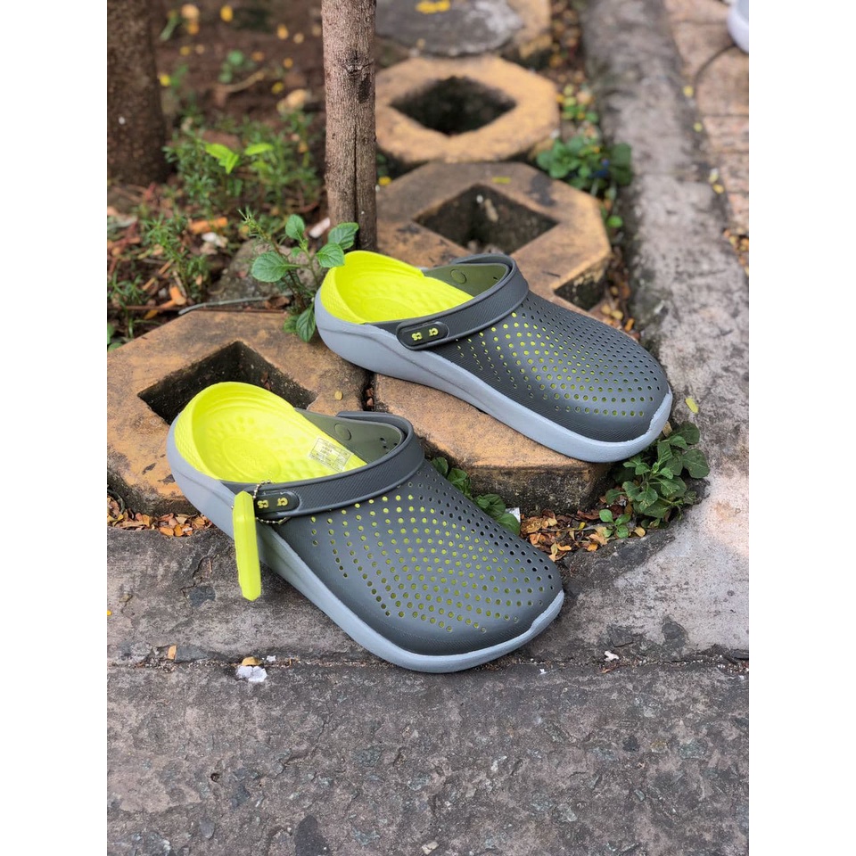 Dép Cross Đẹp Mẫu Mới, Dép Sục Nam Nữ Unisex Literide Clog Màu Đen Đi Mưa Cao Cấp - Sấu Vui Vẻ