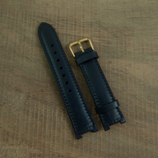 Dây da đồng hồ - màu xanh navy - da bò thật - handmade DT260