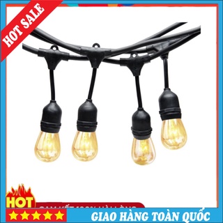 Bộ dây đèn thả ngoài trời 10 mét 20 bóng đèn edison - s14, bóng nhựa trong suốt