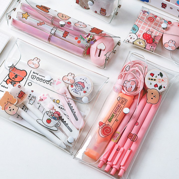 Túi Đựng Mỹ Phẩm Bằng PVC Trong Suốt Chống Thấm Nước Phong Cách Hàn Quốc Độc Đáo