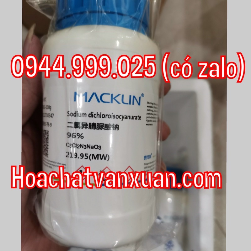 Hoá chất Sodium dichloroisocyanurate SDIC 96% CAS 2893-78-9 C3Cl2N3NaO3 lọ 100g