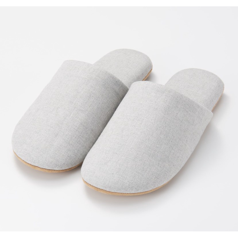 Muji Dép Mang Trong Nhà Cotton Dệt Trơn