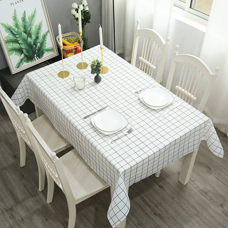 Khăn trải bàn kẻ caro nhựa PVC chống thấm nước, không mùi, không phai màu, vintage trang trí bàn ăn cao cấp 88038