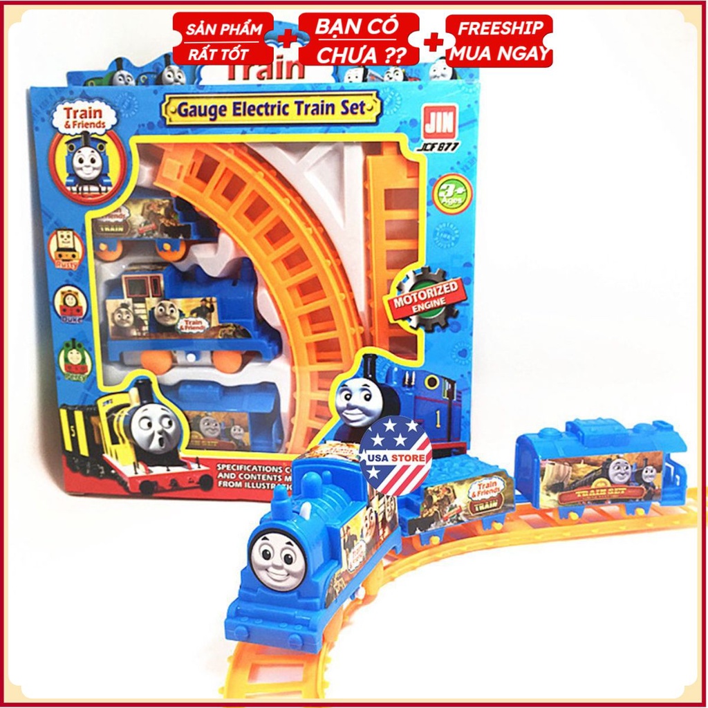 Hộp Đồ Chơi Đường Ray + XE LỬA Tàu Hỏa Chạy Pin Cho Bé