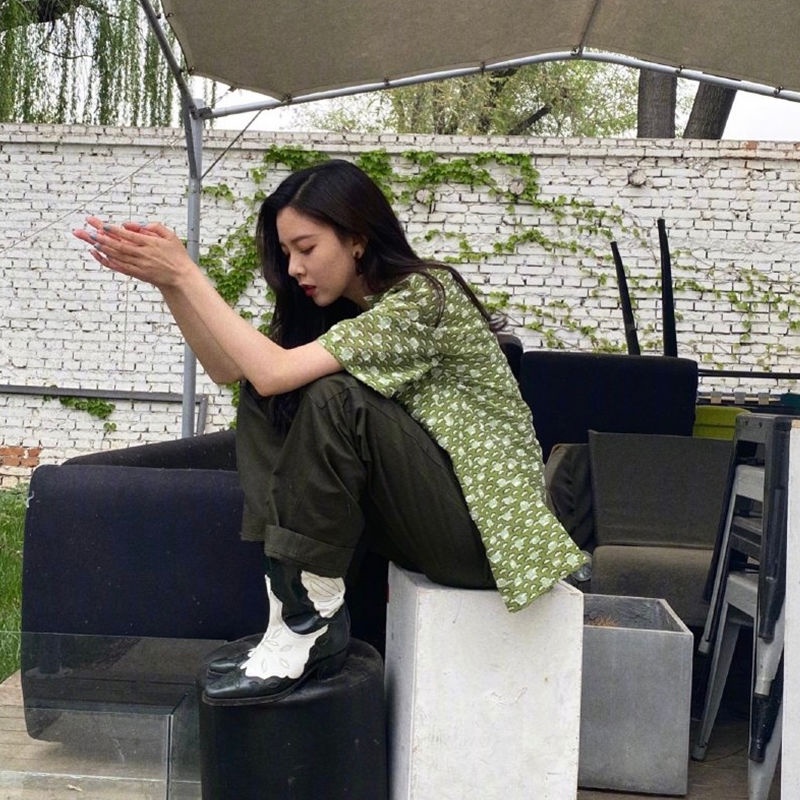 Áo Sơ Mi Tay Ngắn In Hoa Kiểu Hàn Quốc Xinh Xắn Cho Nữ