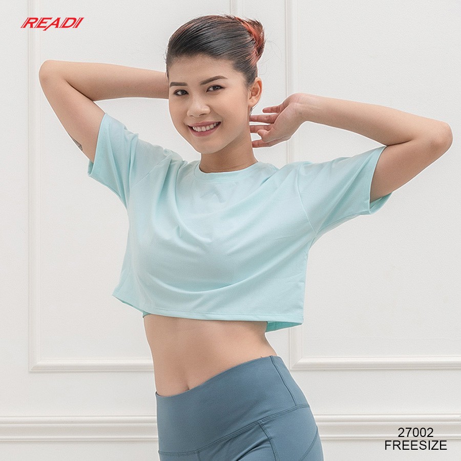 Áo tập gym yoga nữ dáng croptop tay ngắn READI freesize - 27002