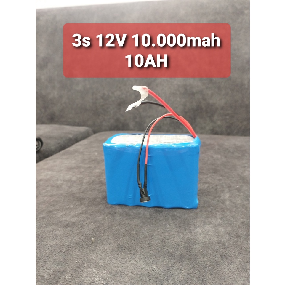 Pin 12V 10000mah  kèm sạc cho loa kéo, pin loa bluetooth, pin lưu điện wifi camera