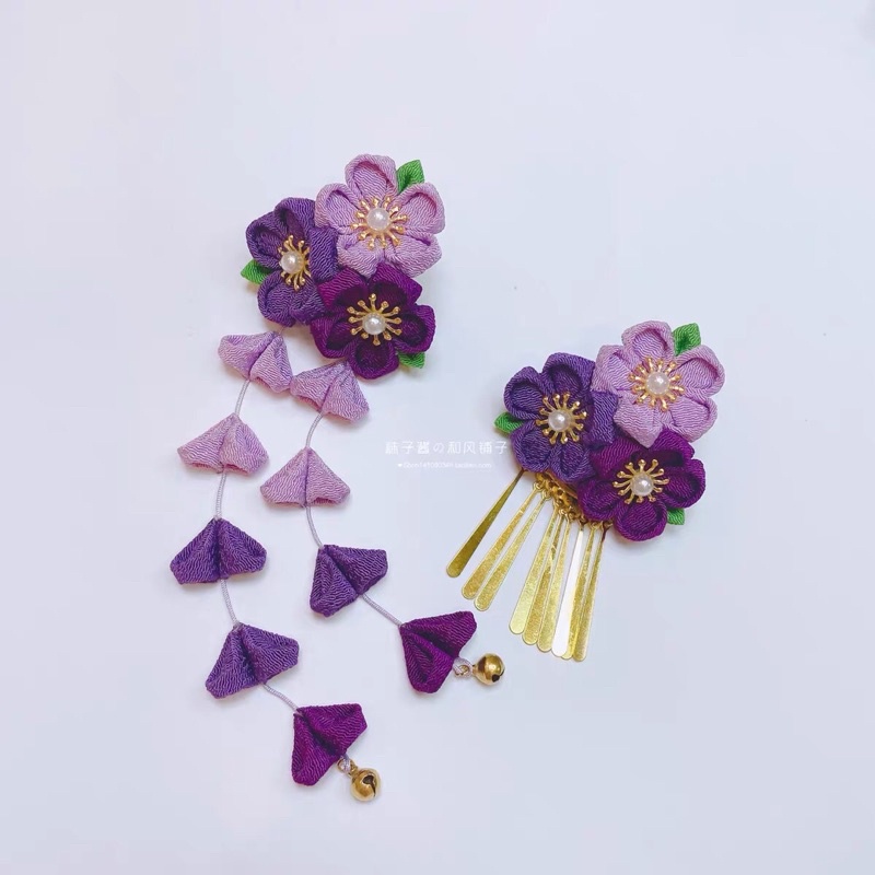 Kanzashi màu tím - cosplay geisha , Maiko .Quà tặng Nhật Bản