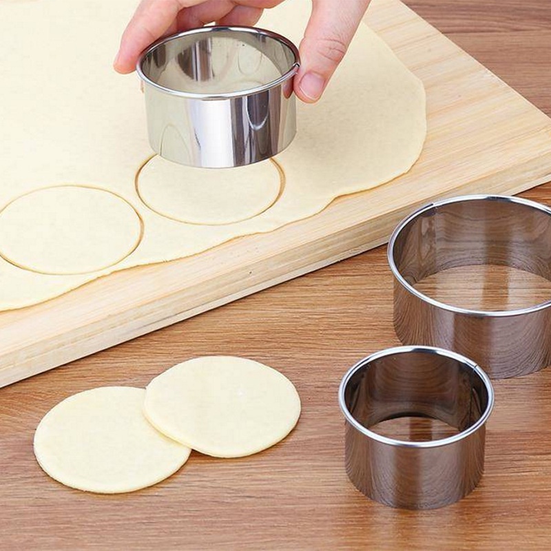 Bộ 3 Khuôn Cắt Bánh Xếp Hình Bông Hoa Bằng Thép Không Gỉ 304