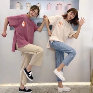 Áo phông tay lỡ dáng thụng 210k