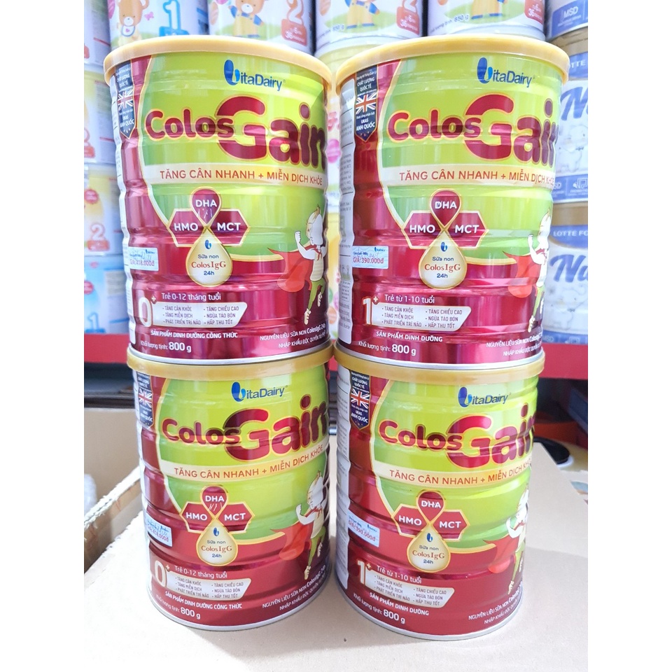 Sữa COLOS GAIN 0+, 1+ Tăng Cân Nhanh Lon 800g