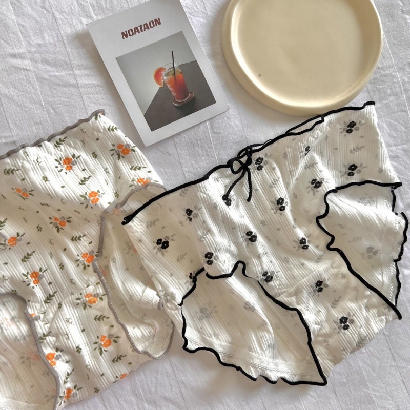 Bộ 4 Quần Lót Kháng Khuẩn In Họa Tiết Hoa Cho Nữ