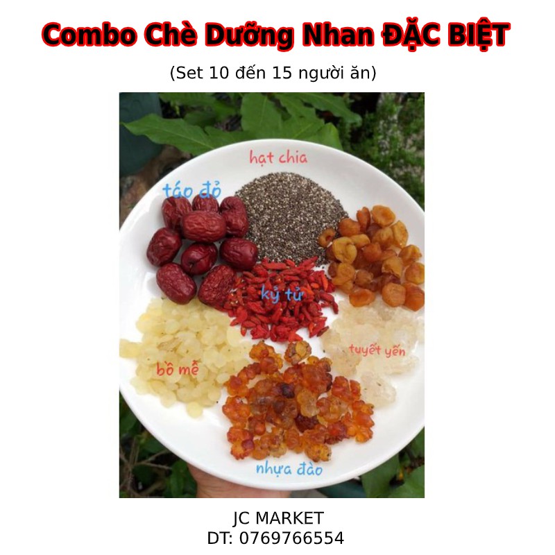 [Mã GROSALE2703 giảm 8% đơn 250K] Combo Chè Dưỡng Nhan ĐẶC BIỆT (10 đến 15 người ăn), mỗi món 50GRAM