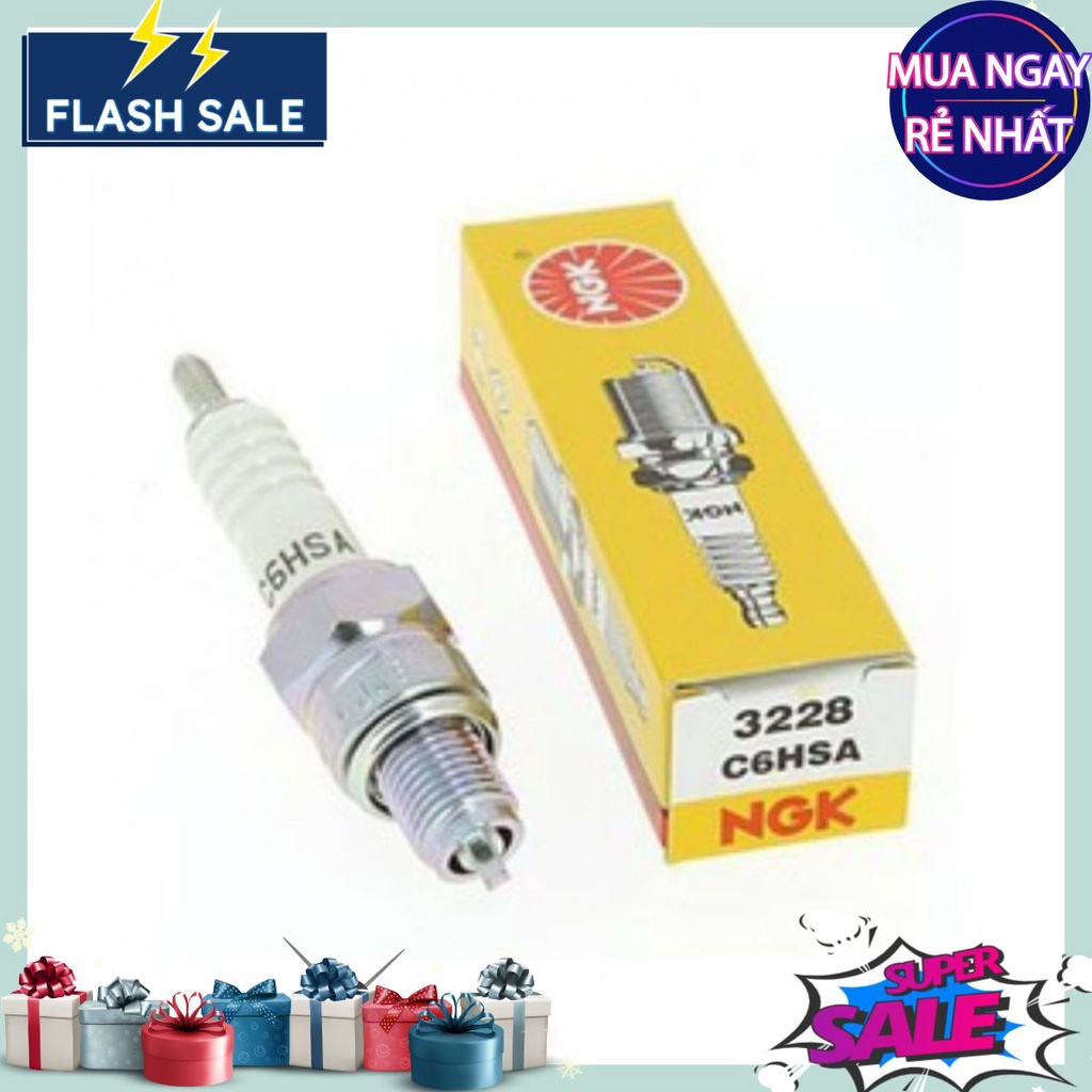 bugi NGK C6HSA cho DREAM,DREAM II,SUPER DREAM,FUTURE I 110,(WAVE 100/ANPHA,ZX,RS/RSV/110/110S/ASTREA,SIRIUS Jupiter