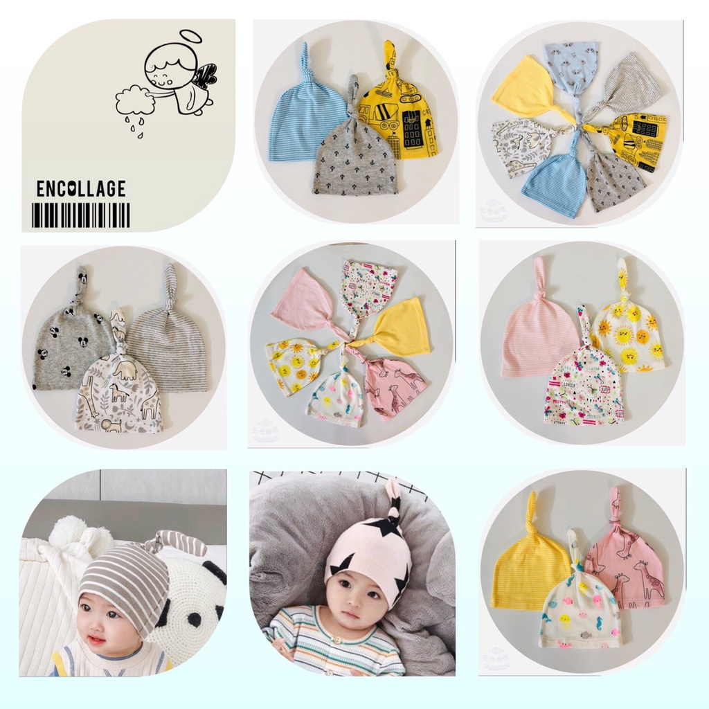 Mũ sơ sinh cho bé che thóp an toàn cho bé phụ kiện nón với trẻ sơ sinh Mũ chóp Cookie cotton mềm,mát cho bé sơ sinh