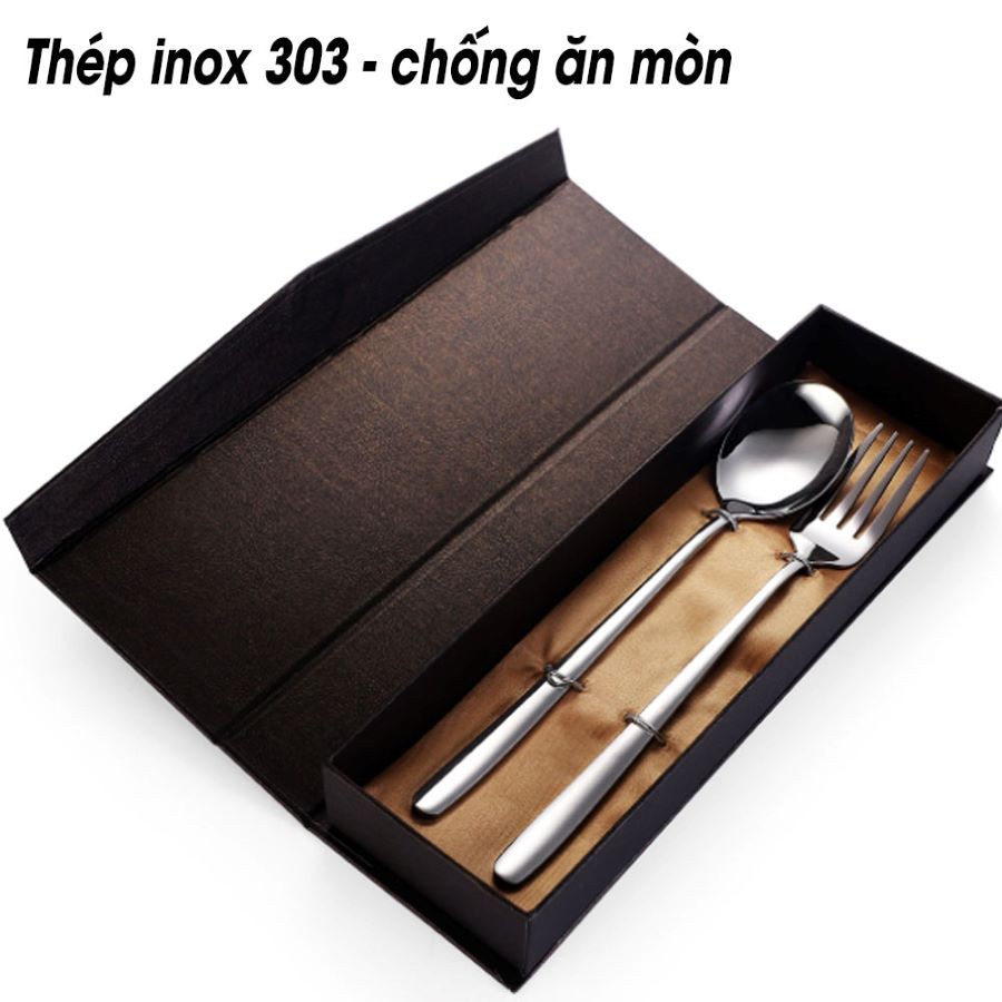 Bộ muỗng nĩa chuẩn hàng inox 304 - full hộp như hình chụp - có video sản phẩm.
