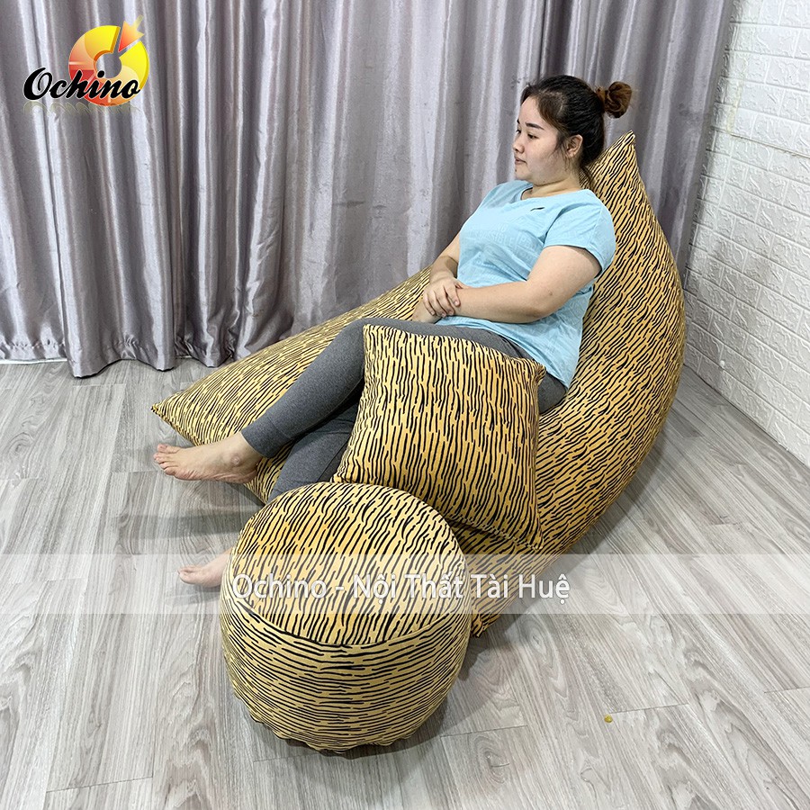 Ghế Lười Hạt Xốp Dáng Sofa Thuyền Thư Giãn Phong Cách Hiện Đại Size To Cực Sang Chảnh ( Đã Kèm Hạt Xốp)