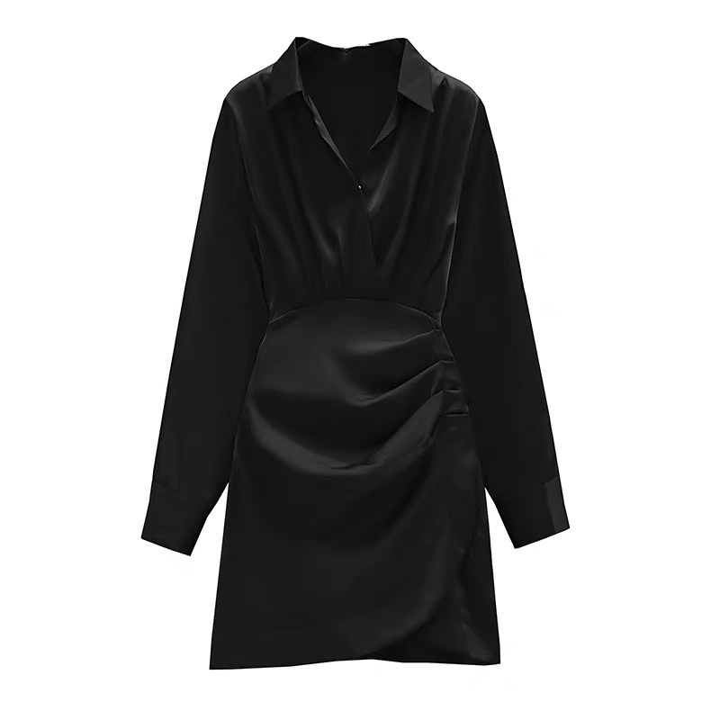 Đầm dài tay cổ bẻ triết eo Nữ 6sstore