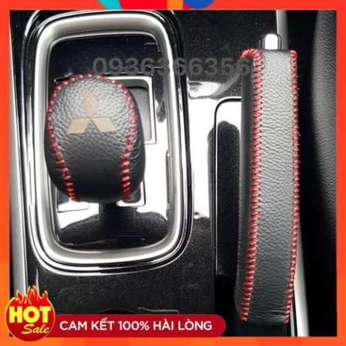 Bọc Cần Số, Tay Phanh xe MISHUBISHI MIRAGE, ATTRAGE, OUTLANDER, TRITON Số Tự Động... Da Bò Nhiều màu...