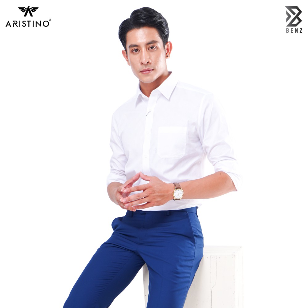 Áo Sơ Mi Dài Tay Nam Aristino Benzmen, Form Dáng Regualar Fit Thoải Mái, Có Túi Ngực, Chất Liệu Micro Pe Co Giãn -alsr19