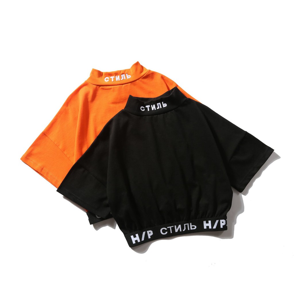 Áo thun ngắn tay Heron Preston CTNMB turtleneck croptop ss20