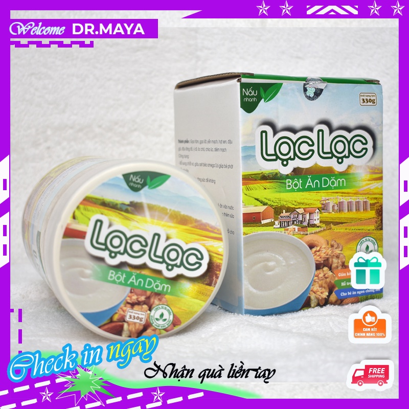 Bột ngũ cốc ăn dặm Lạc Lạc 330g hỗ trợ hệ tiêu hóa, phòng ngừa táo bón ở trẻ
