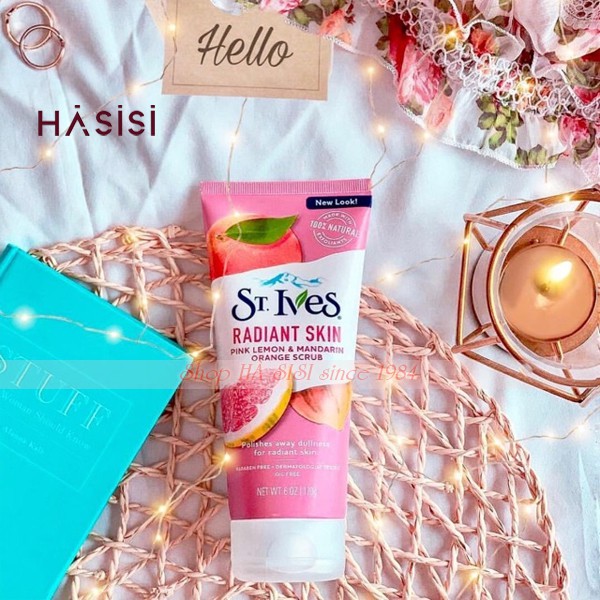 Sữa Rửa Mặt Tẩy Tế Bào Chết St.IVES RADIANT SKIN PINK LEMON &amp; MADARIN ORANGE SCRUB 170g