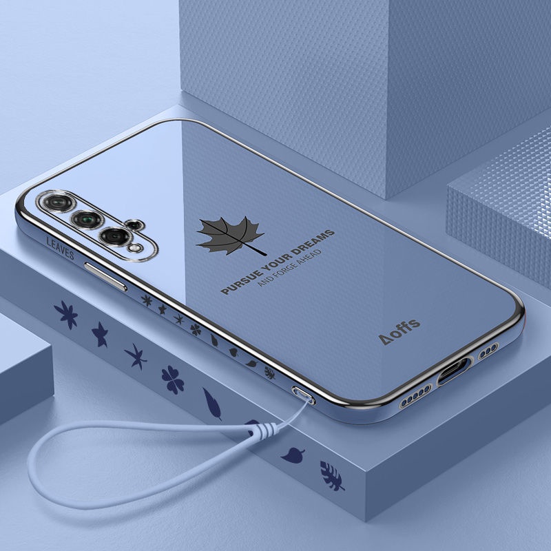 Ốp Điện Thoại Mạ Điện Hình Lá Phong Kèm Dây Đeo Cho samsung s22 s22 u s22 plus note 20 note 20 u note 10 note 10 pro