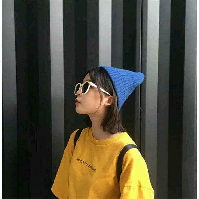 Mũ dệt kim màu trơn ấm áp thời trang thu đông Hàn Quốc trẻ trung dành cho cặp đôi