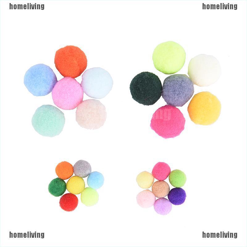 Bộ 100 Quả Cầu Lông Xù 10mm Nhiều Màu Sắc Dùng Làm Đồ Thủ Công