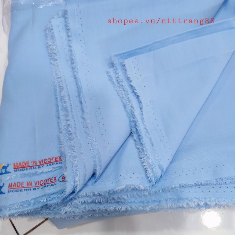 Vải kate silk màu xanh biển may áo sơ mi nam nữ