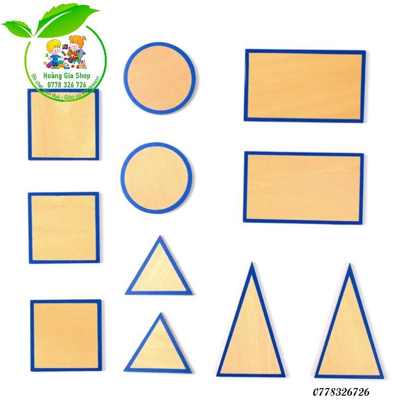 Đế khối hình học Montessori (Geometric solids bases with box)