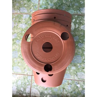 Combo 5 chậu giả đất 15cm và 5 móc treo chậu