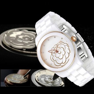 Đồng Hồ Nữ Thời Trang Đá Ceramic Mặt Bông Hoa , Size 34/36mm,Đủ Màu