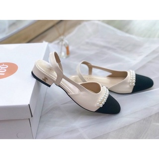 DÉP CAO GÓT ĐẾ VUÔNG 5 PHÂN - GUỐC CAO GÓT 5CM, dép Hm màu gót vuông