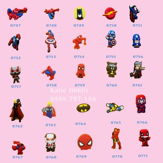 Nút nhựa sticker icon Jibbitz gắn dép sục, dép cá sấu 2D NHỎ (1 nút) mẫu A